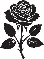 Rose silhouette vector illustration.