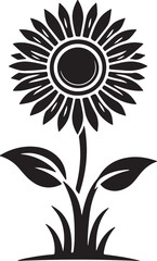 sunflower silhouette vector illustration.