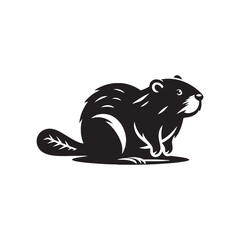 Minimalist beaver silhouette for various artworks - Beaver illustration - minimallest Beaver vector
