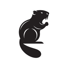 Simplified beaver silhouette for versatile art - Beaver black vector
