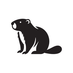 Versatile beaver silhouette for modern projects - Beaver black vector
