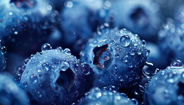 fresh blubbery with water drops food vitamin background