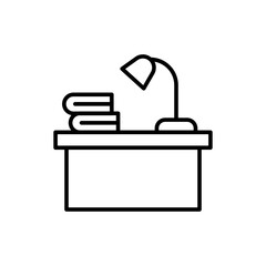 Book table outline icons, minimalist vector illustration ,simple transparent graphic element .Isolated on white background