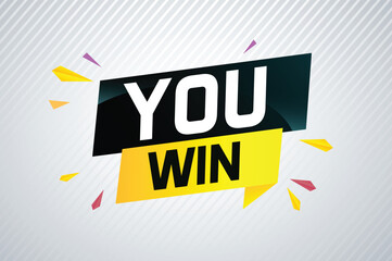 You win word concept vector illustration and 3d style for use landing page, template, ui, web, mobile app, poster, banner, flyer, background, gift card, coupon, label, wallpaper

