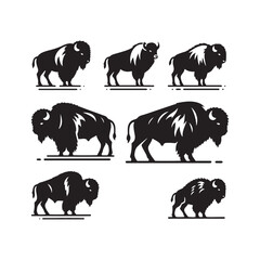 Artistic bison silhouette for nature-themed projects - wildlife - bison black vector
