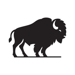 Whimsical bison silhouette for storytelling visuals - wildlife - bison black vector
