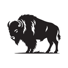 Bold bison silhouette for impactful designs - bison illustration - minimallest bison vector
