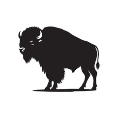 Creative use of bison silhouette in design - wildlife - bison black vector  © Vectorhub
