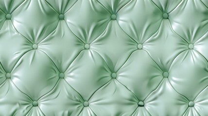 Fototapeta premium Green satin fabric with tufted, quilted pattern creating luxurious texture