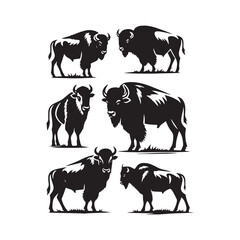 Stylish bison silhouette for print and digital media - wildlife - bison black vector

