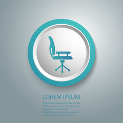 Chair icon in modern flat style. Vector illustration