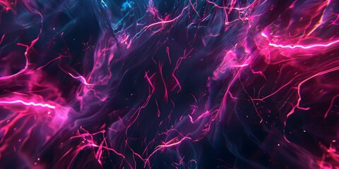 Obraz premium Glowing Traces Neon Veins Across the Night Sky, Neon lights night sky, Glowing sky photography, Neon traces astronomy, Nighttime celestial phenomena