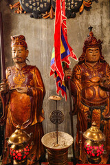 Hanoi, Vietnam - 29 Jan, 2024: Shrine at the Taoist Quan Thanh Temple in West Lake, Hanoi, Vietnam