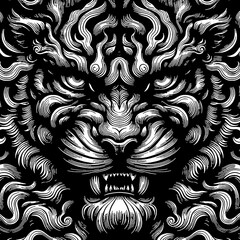 black and white animal themed pattern