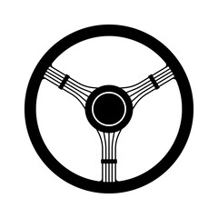 Racing car vintage Steering Wheel silhouette. Car automobile accessories icon logo vector illustration