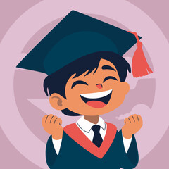 child in graduation cap and gown