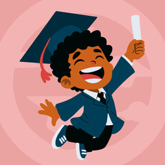 boy student graduate holding diploma