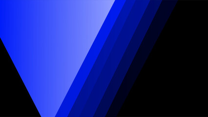 Obraz premium Inverted blue triangle layers of over dark black gradient background