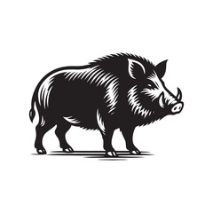 Versatile boar silhouette for art and design projects - wildlife vector - boar black vector
