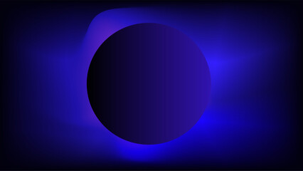 Blue glowing lights over a dark blue circle frame background