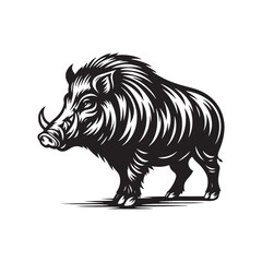 Minimalist boar silhouette for versatile design ideas - boar illustration - minimallest boar vector
