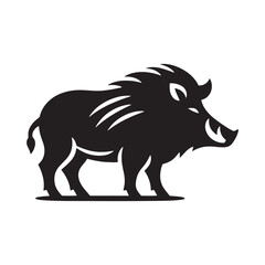 Stylish boar silhouette for various creative ideas - wildlife vector - boar black vector
