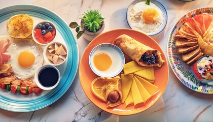 Global Breakfast Plates- Illustrate breakfast plates from different cultures.