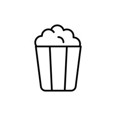 Popcorn outline icons, minimalist vector illustration ,simple transparent graphic element .Isolated on white background