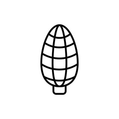 Corn outline icons, minimalist vector illustration ,simple transparent graphic element .Isolated on white background