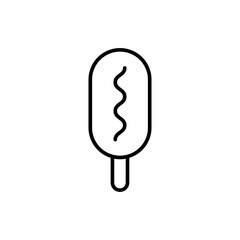 Corndog outline icons, minimalist vector illustration ,simple transparent graphic element .Isolated on white background