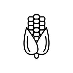 Corn outline icons, minimalist vector illustration ,simple transparent graphic element .Isolated on white background