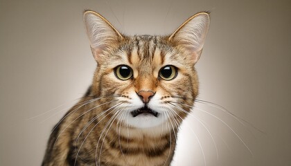 portrait of an angry cat staring no background transparent background