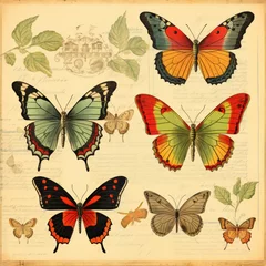 vintage floral paper with butterfly, design grunge. scrap booking backgrounds, wallpapers with butterfly.  vintage butterfly and plant frame card design with copy space.
