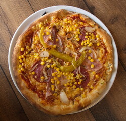 Pizza in a pizzeria in Austria,Europe
