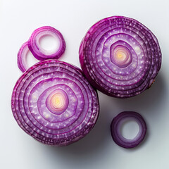 Sliced onion isolated close up view generated by AI