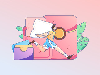 Internet financial management investment flat vector concept operation hand drawn illustration
