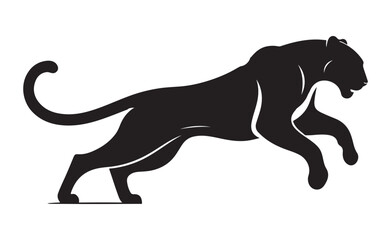 Leopard silhouette in vector format on a white background. Simple, clean design with sharp edges.