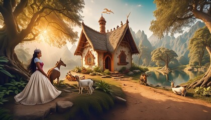 Fantasy Carnival - A vibrant carnival with magical rides, colorful tents, and fantastical