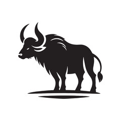 Stylish Buffalo silhouette for contemporary art - Buffalo black vector
