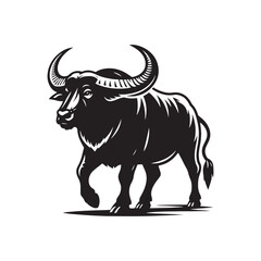 Detailed Buffalo silhouette for educational materials - Buffalo black vector
