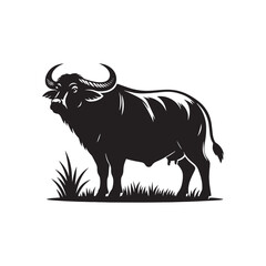 Buffalo silhouette ideal for digital artwork - Buffalo illustration - minimallest Buffalo vector
