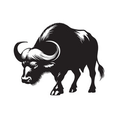 Modern Buffalo silhouette in elegant style - Buffalo black vector
