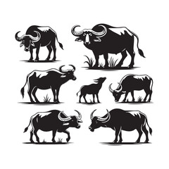 Artistic Buffalo silhouette in modern design - Buffalo illustration - minimallest Buffalo vector
