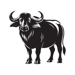 Buffalo silhouette for creative inspirations - Buffalo illustration - minimallest Buffalo vector

