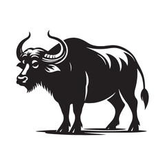 Modern Buffalo silhouette enhancing artworks - Buffalo illustration - minimallest Buffalo vector
