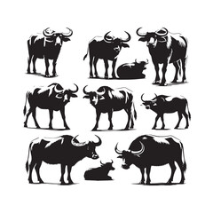 Minimalistic Buffalo silhouette in elegant design - Buffalo black vector
