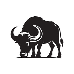 Versatile Buffalo silhouette for design inspiration - Buffalo illustration - minimallest Buffalo vector
