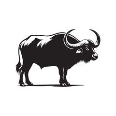 Buffalo silhouette for creative and educational use - Buffalo illustration - minimallest Buffalo vector

