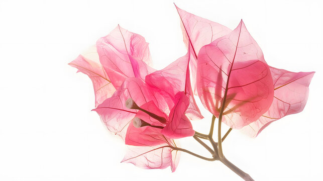 Bougainvillea flower Paperflower Pink Bougainvillea flower isolated on white background with clipping path : Generative AI