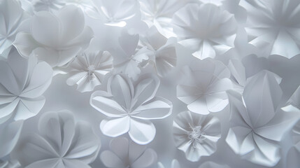 white paper flowers decorative background : Generative AI